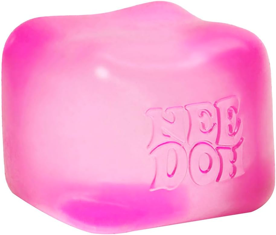 Schylling Needoh Nice Cube Sensory Toy with a Super Solid Squish - Always Returns to its Square Shape - Ages 3 and Up - 1 or 3 Pack Assorted Colours (Nice Cube, 1/3 Pack, Colours Chosen at Random)