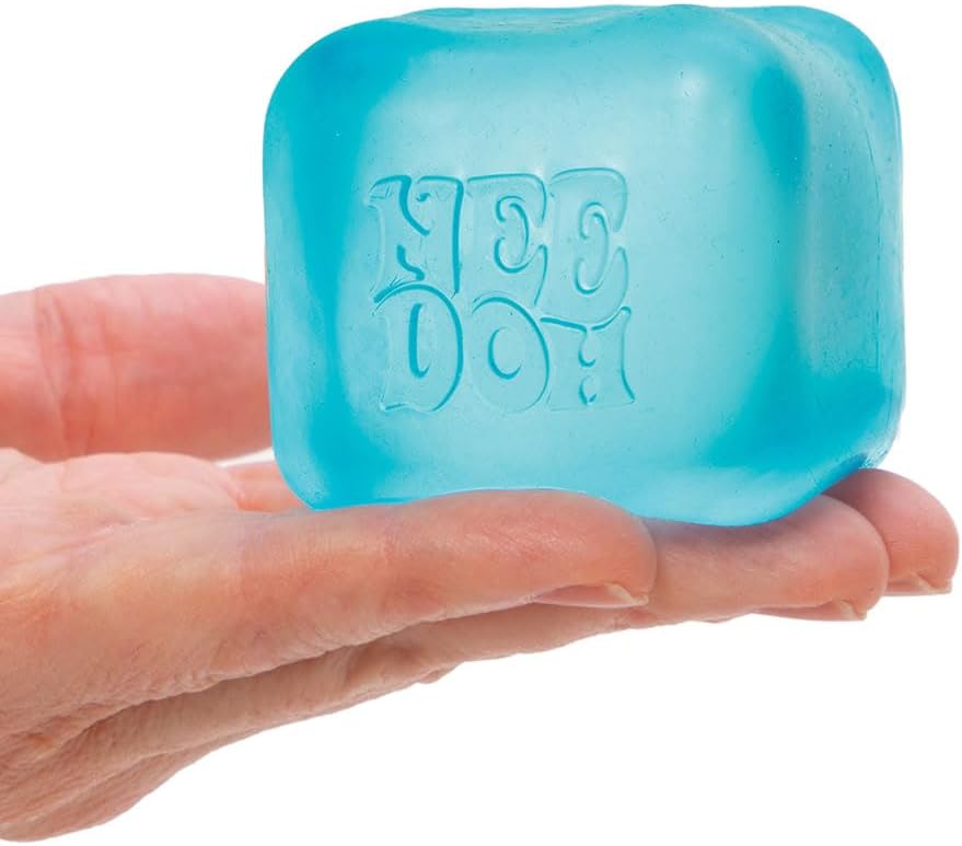 Schylling Needoh Nice Cube Sensory Toy with a Super Solid Squish - Always Returns to its Square Shape - Ages 3 and Up - 1 or 3 Pack Assorted Colours (Nice Cube, 1/3 Pack, Colours Chosen at Random)