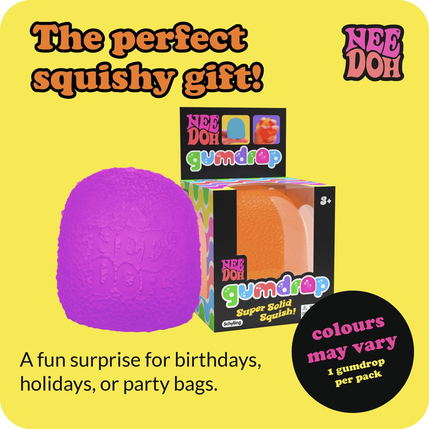 NeeDoh Gumdrop - Textured Sensory Toy with Super Solid Squish