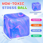 4Pcs Needoh-Nice Squishy Cube, Ice Cube Stress Relief Fidget Toys, Squeeze Doh Cube Squishy Fidget Toys for Kids Adults, Sensory Stress Balls for Autism Anxiety Relief (small)